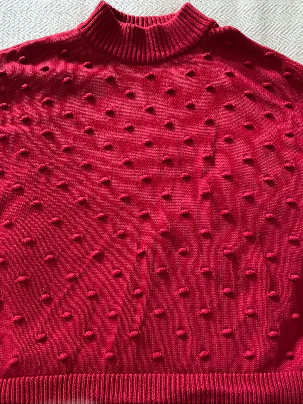 Carter's Red Pom-Pom Mock Neck Sweater